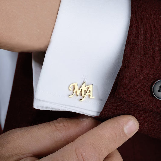 Custom Cufflinks for Mens Luxury Personalized Logo Letter Stainless Steel Suit Shirt Button Wedding Groomsmen Father's Day Gifts
